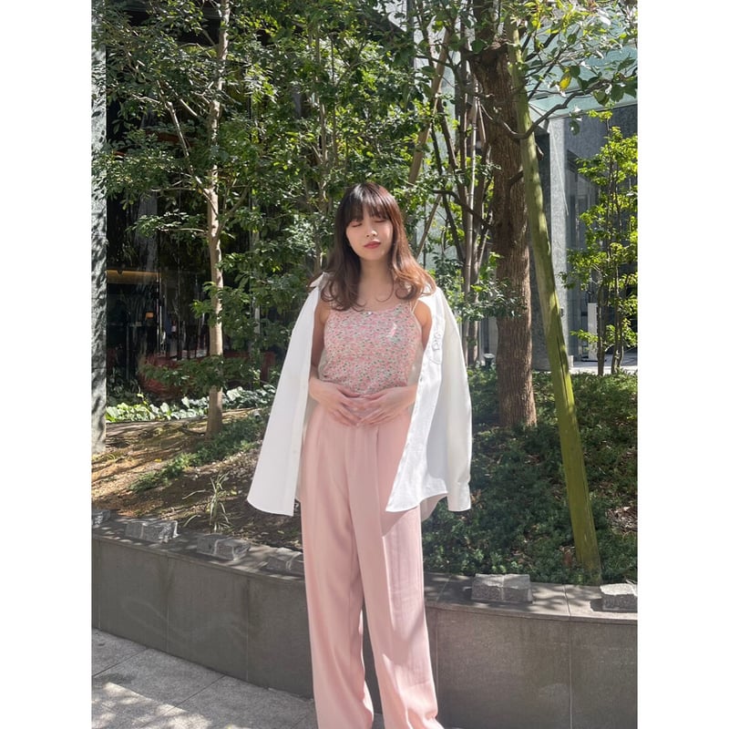 épine - P.I.N.K.S キャミソール　ローズ épine label camisole rose×flower rib | épine