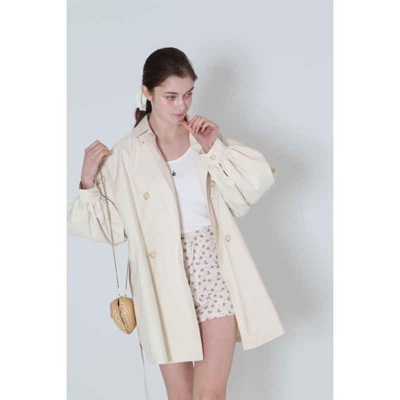 arm volume mini trench coat ivory | épine arm volume mini trench coat ivory | épine