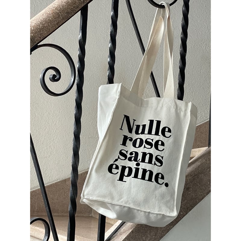 Nulle rose sans épine embroidery tote bag ivor