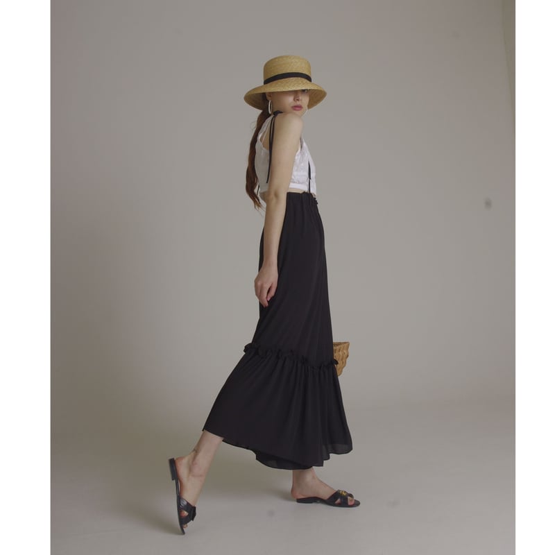 see-through frill wide pants | épine