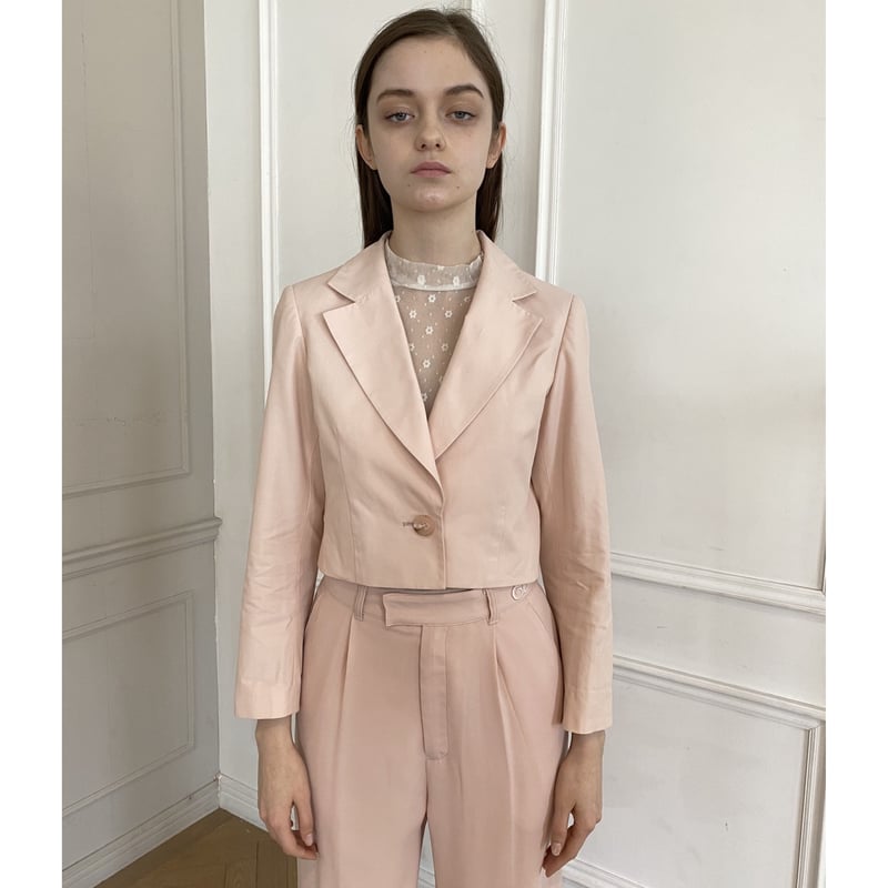 épine logo lining short jacket baby pink