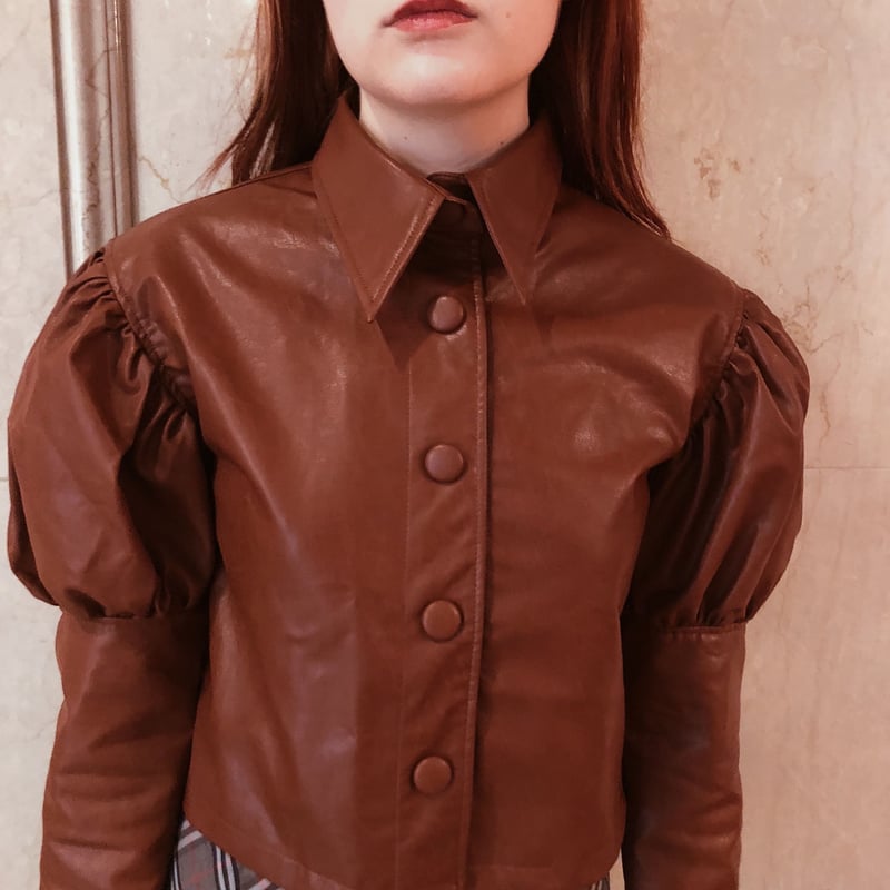 arm volume leather jacket brown | épine arm volume leather jacket brown | épine