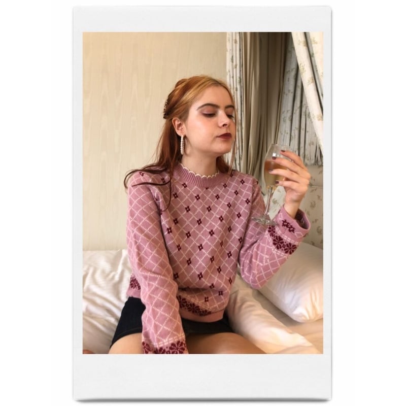 épine - epine quilting flower knit quilting flower knit pink | épine