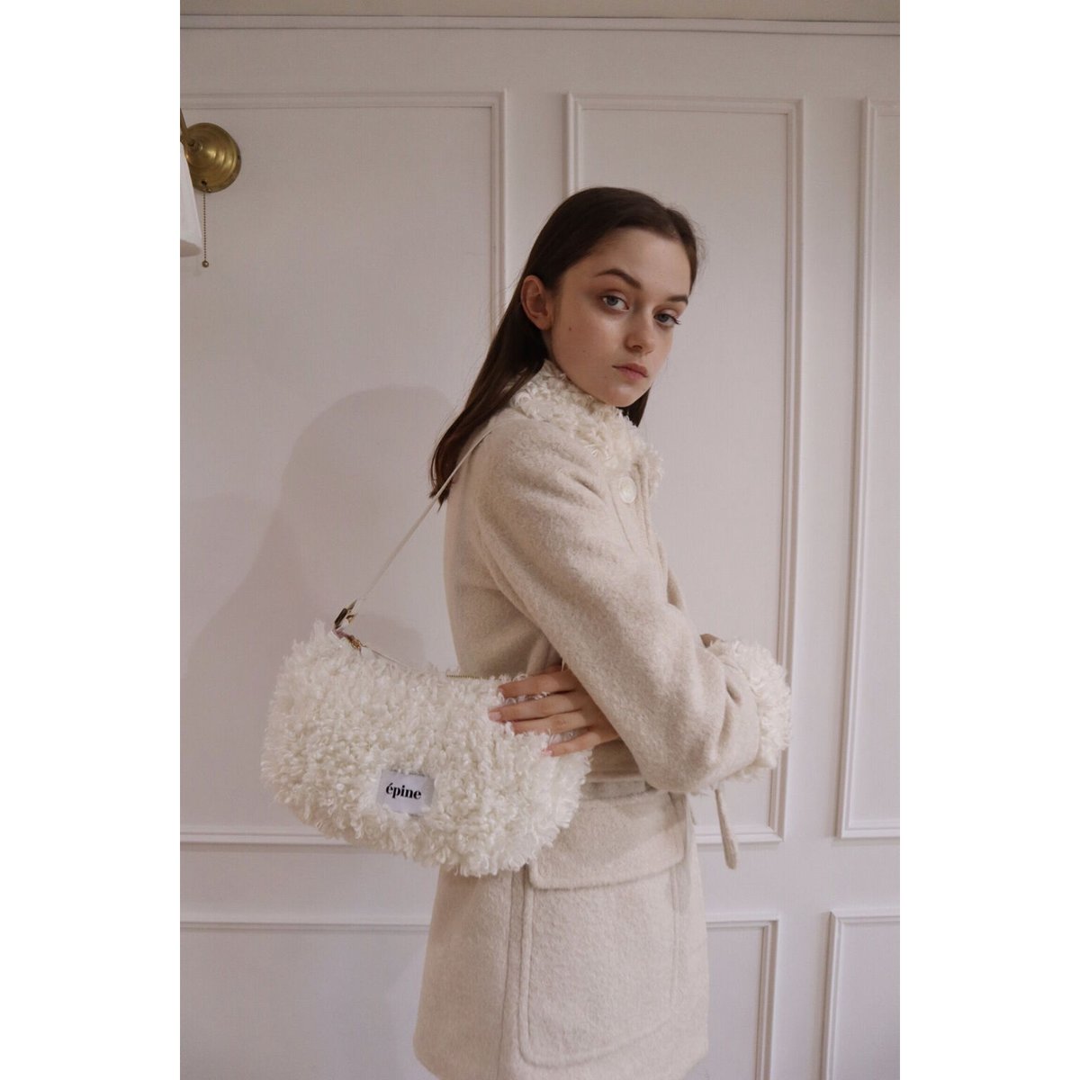 epine poodle fur coat エピヌプードルファーコートivory
