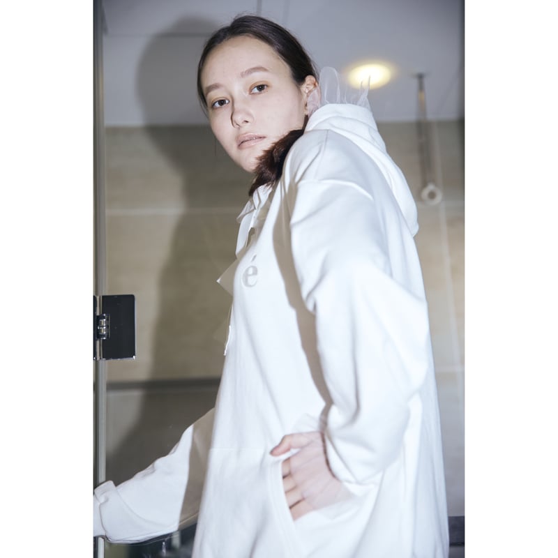 é tulle ribbon hoodie white | épine