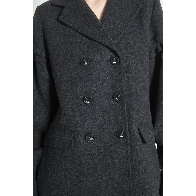 volume wool tailored coat charcoal gray | épine volume wool tailored coat charcoal gray | épine