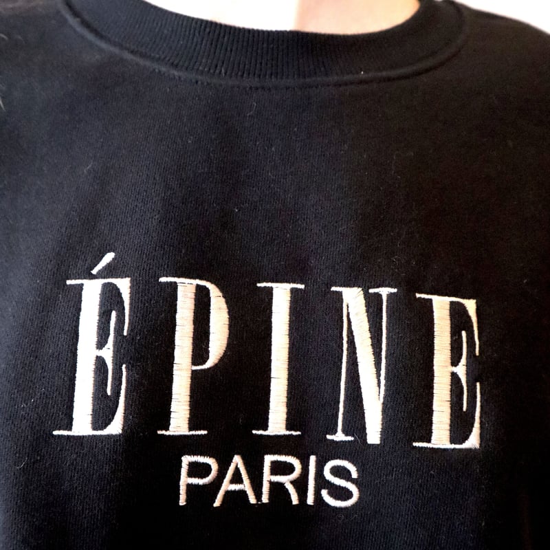 ÉPINE PARIS embroidery sweat black×white