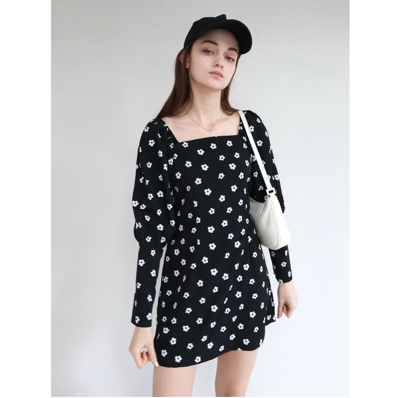 square neck flower onepiece | épine