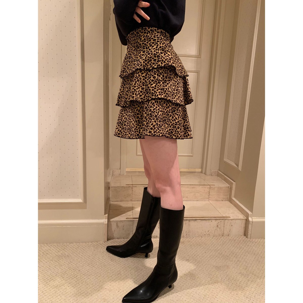 épine ミニスカート leopard piping 3frill mini skirt | épine