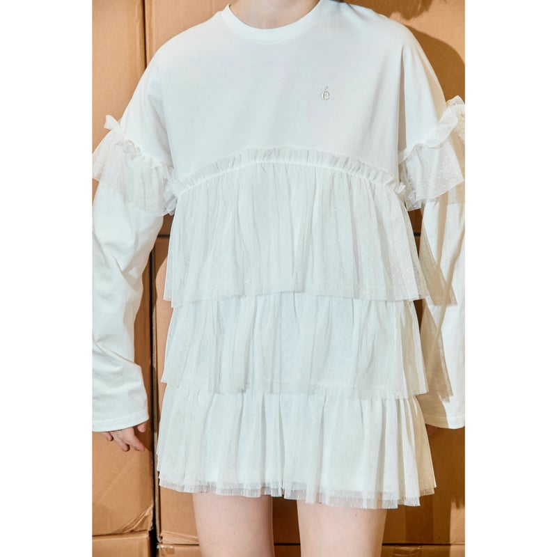 é tulle frill long tee （3color） | épine