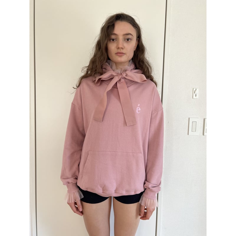 é tulle ribbon hoodie pink | épine