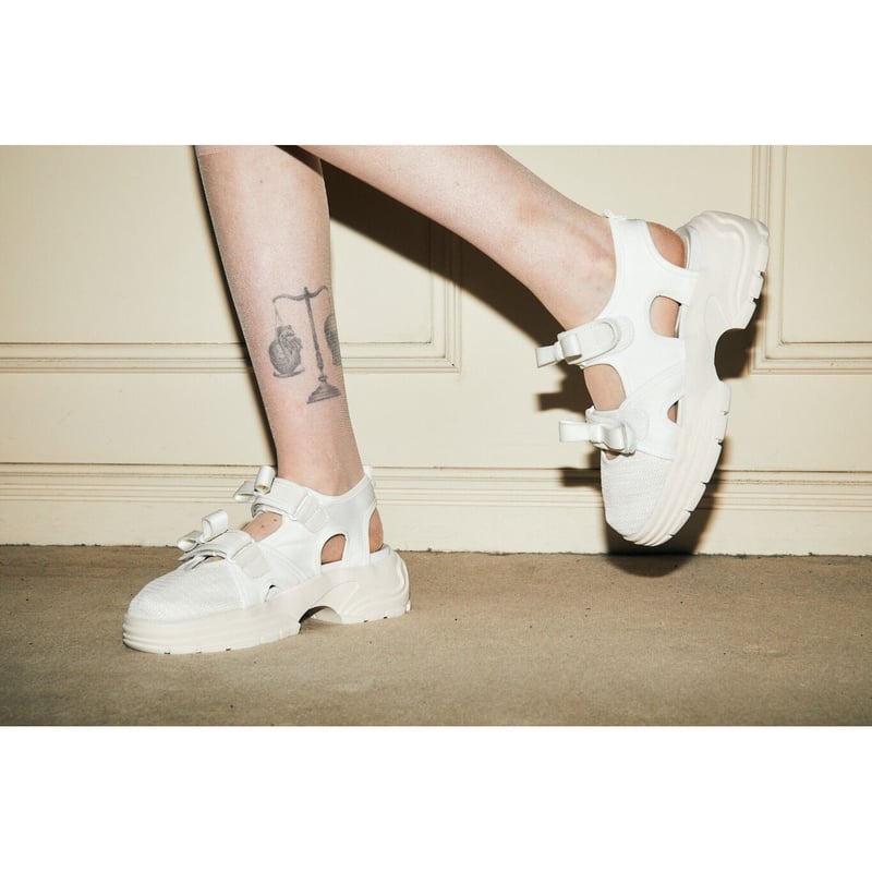 epine double ribbon sneaker sandal white - 靴