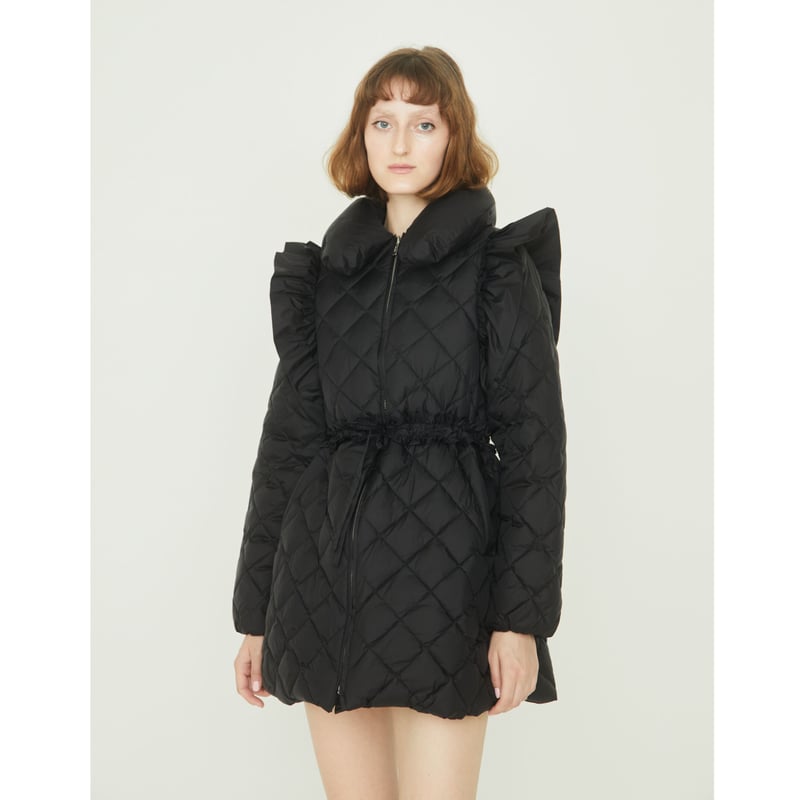 é zipper quilting long down coat black | épine