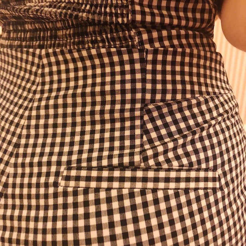 gingham check fit pants | épine