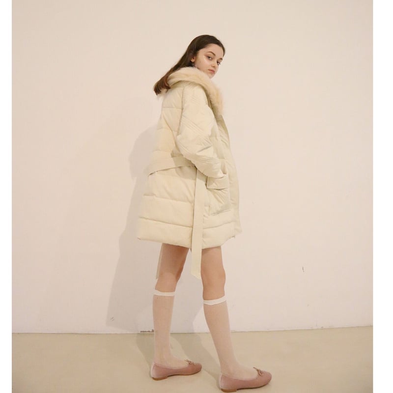 fur collar quilting down coat ivory | épine