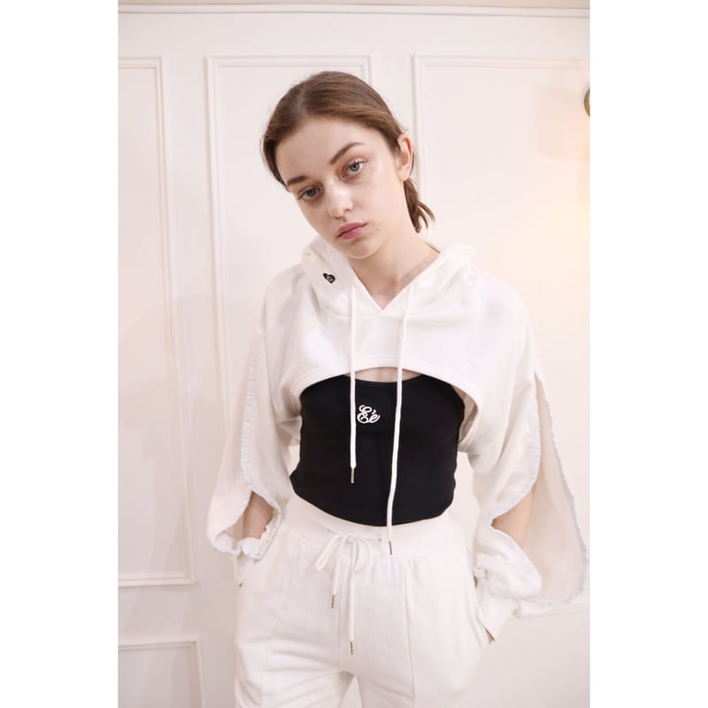 ♡ Eé cropped hoodie off white | épine