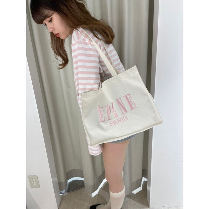 épine book tote bag large white 白 - バッグ