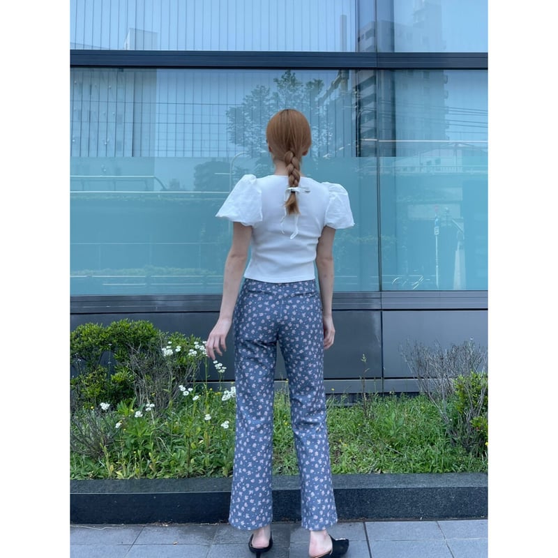 flower ribbon pants black | épine