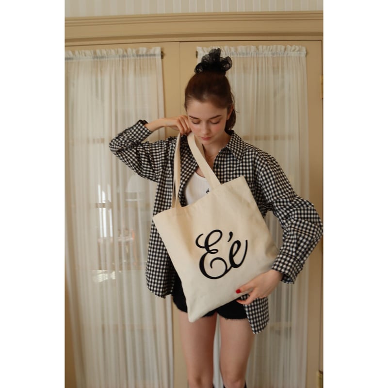 epine Eé embroidery tote bag ivory エピヌ - トートバッグ