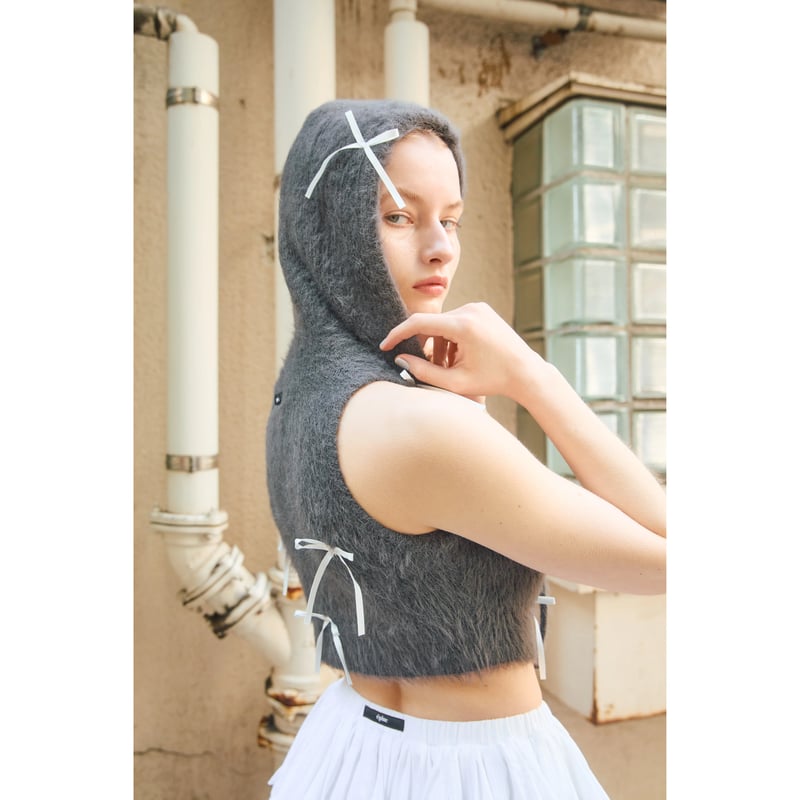 épine ribbon shaggy knit hoodie(2 color) | épine épine ribbon shaggy knit hoodie(2 color) | épine