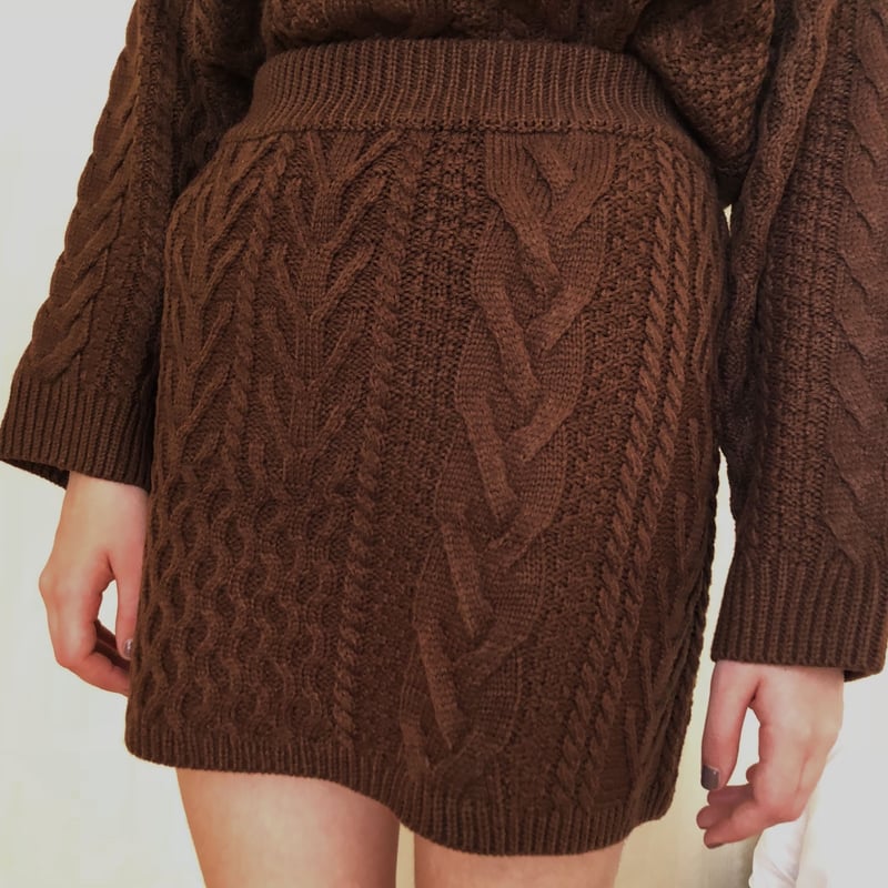 cable knit skirt | épine