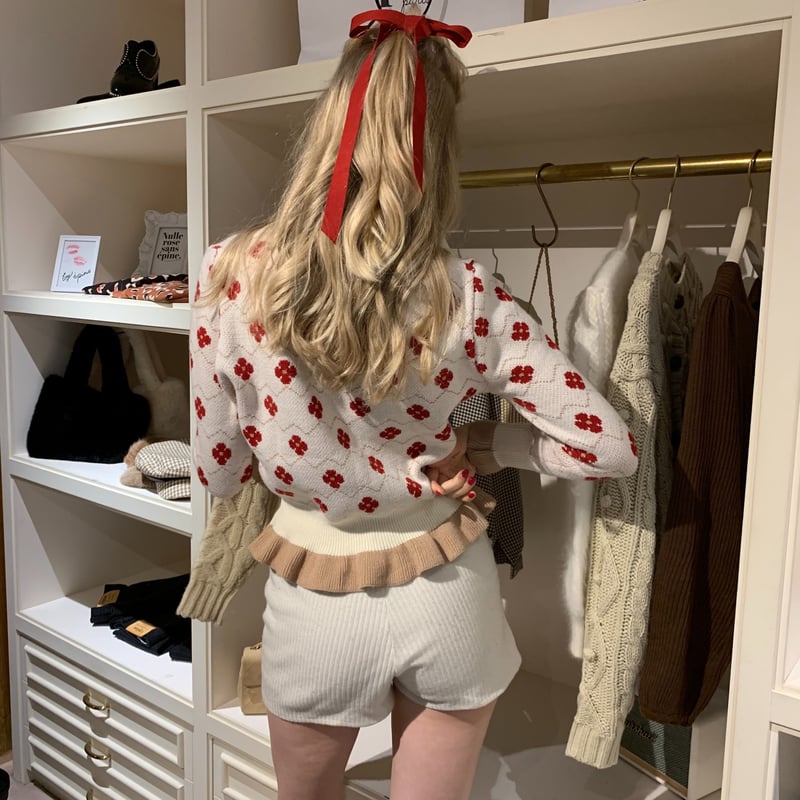 flower frill knit ivory | épine