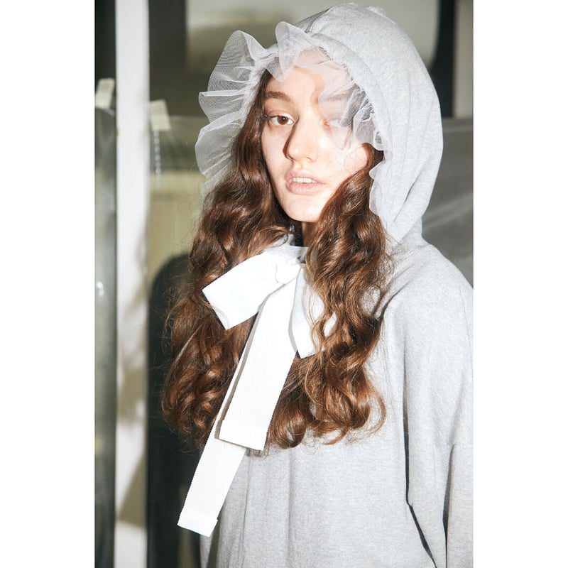 é tulle ribbon hoodie gray | épine