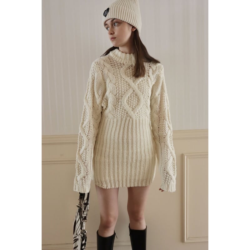 cable knit lady onepiece ivory | épine