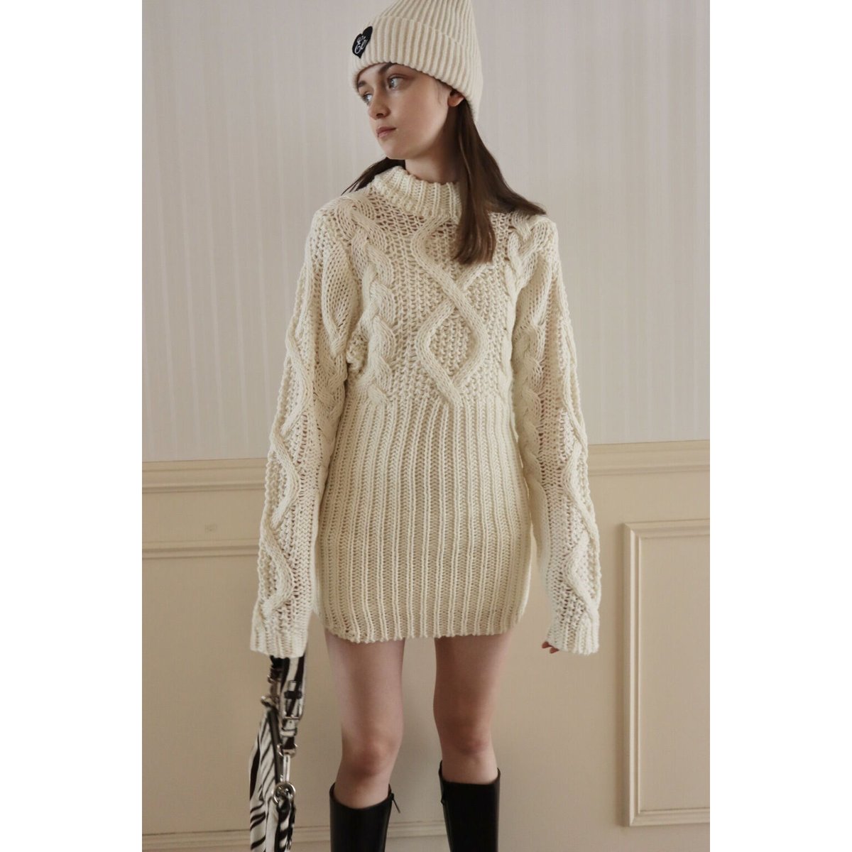 cable knit lady onepiece ivory | épine 