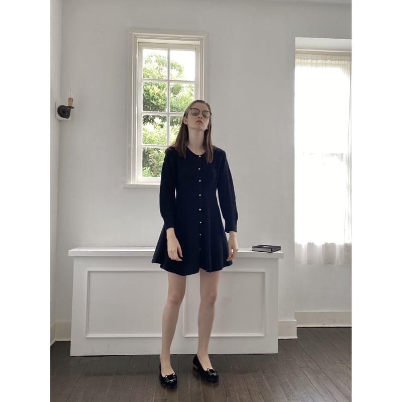 é button cable knit onepiece black | épine é button cable knit onepiece black | épine