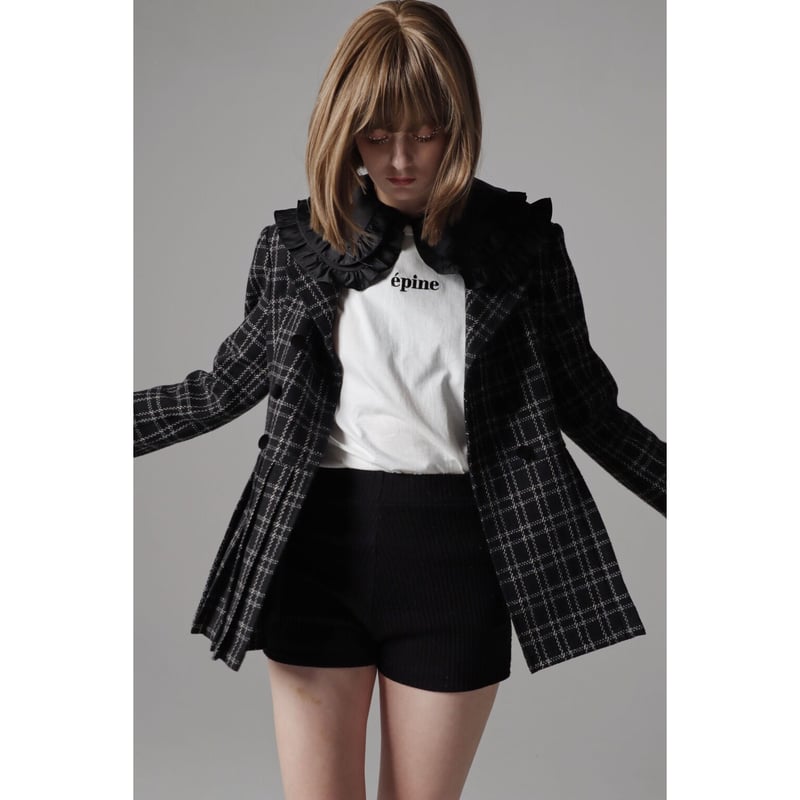 pleats frill jacket tweed check | épine