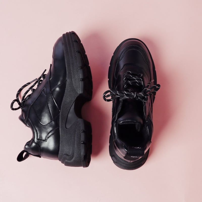 Black Mossi Chunky Platform Sneakers