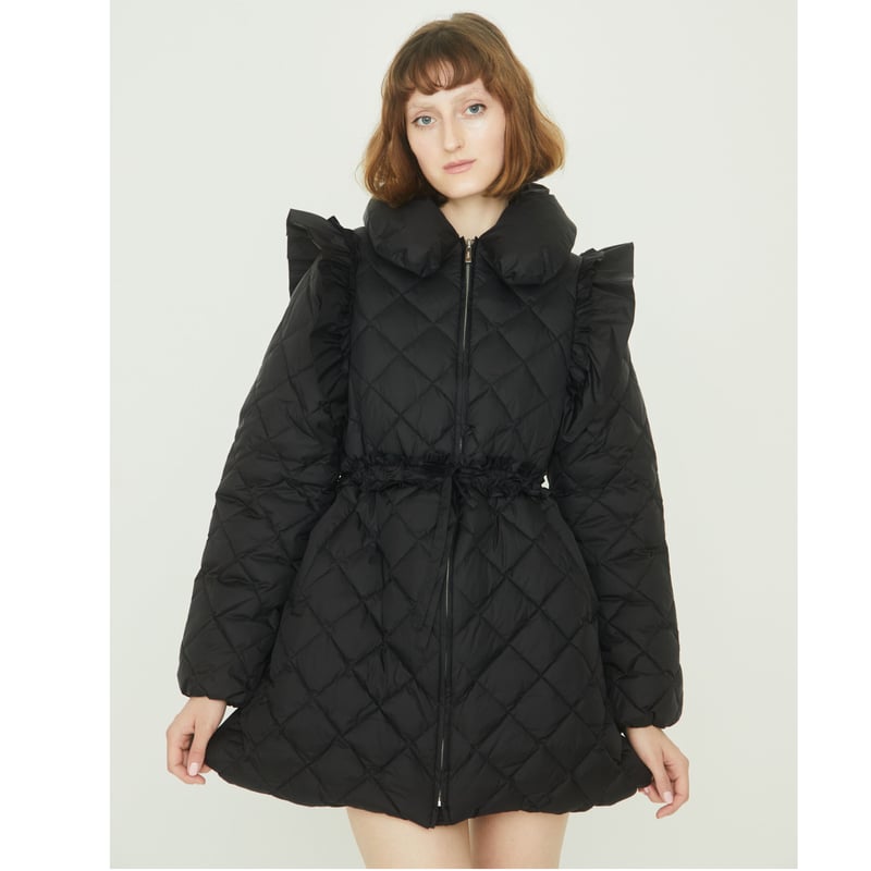 é zipper quilting long down coat black | épine é zipper quilting long down coat black | épine