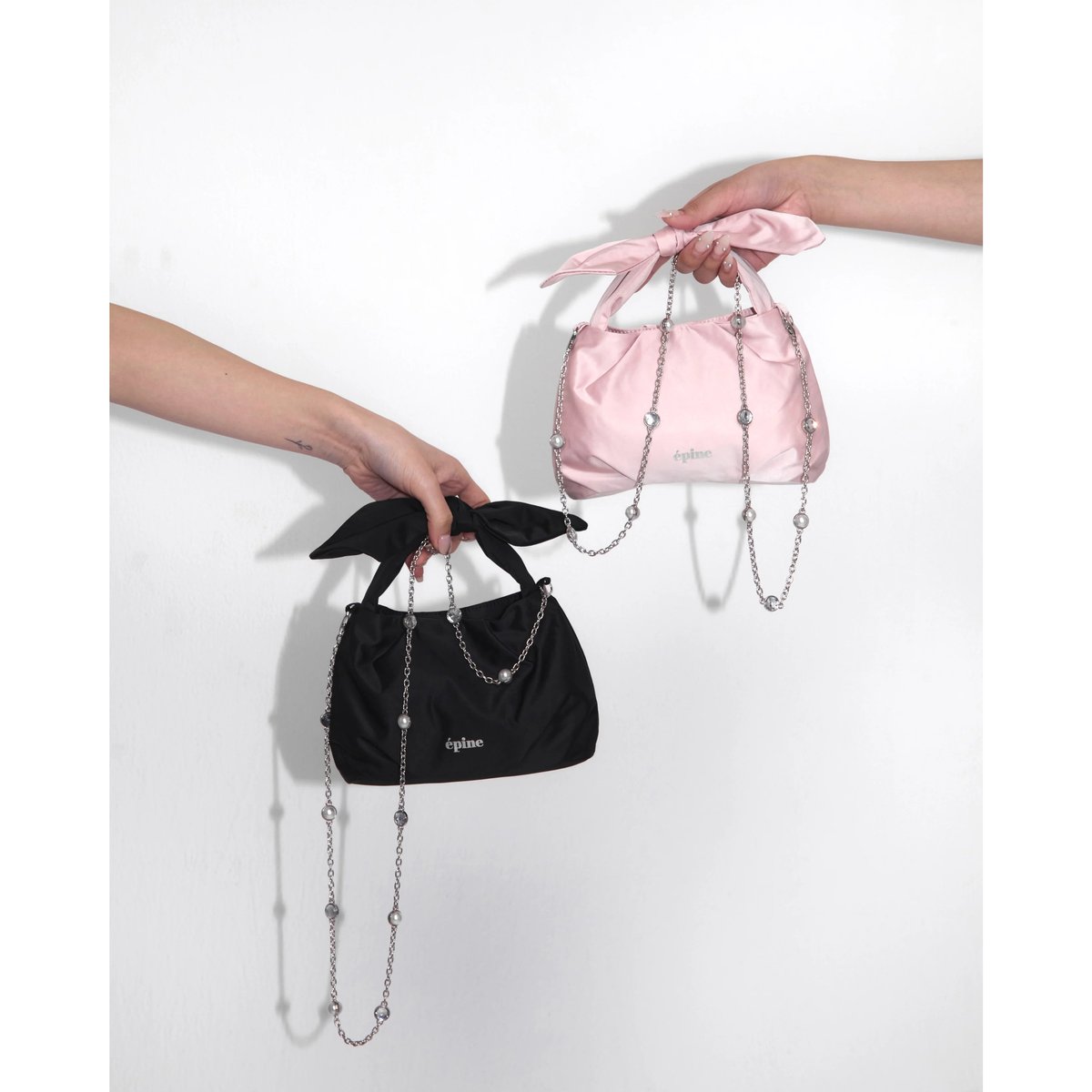 épine ribbon Pearl & Bijou chain bag（2color） |