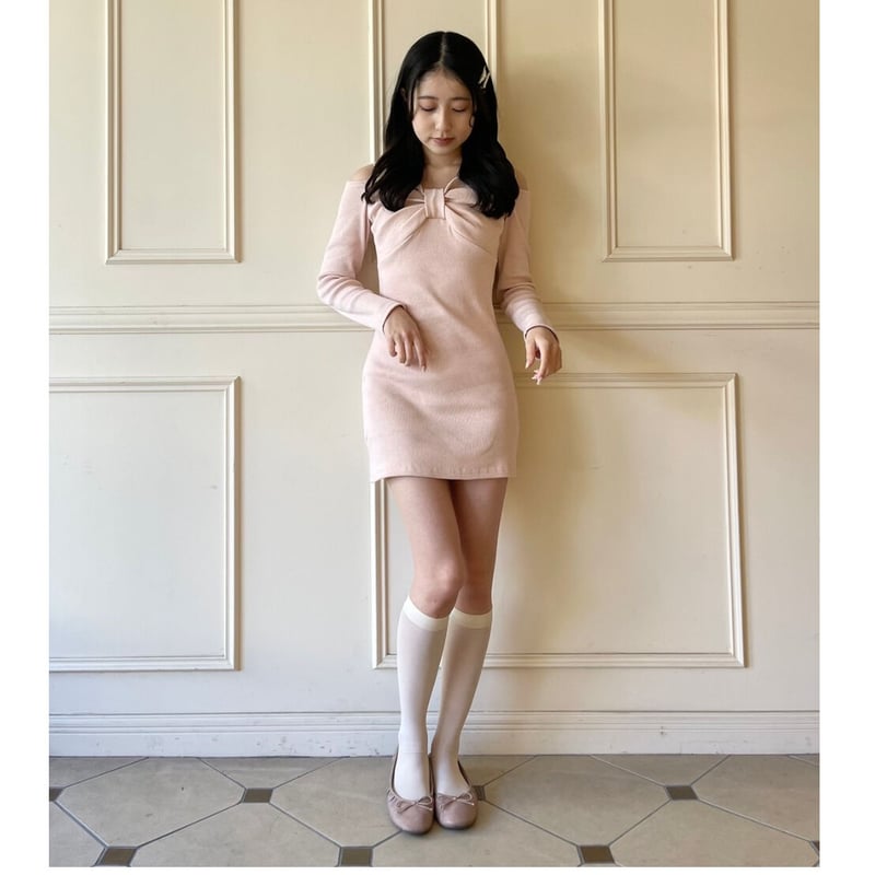 ribbon lady onepiece baby pink | épine ribbon lady onepiece baby pink | épine