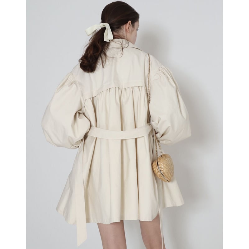 arm volume mini trench coat ivory | épine