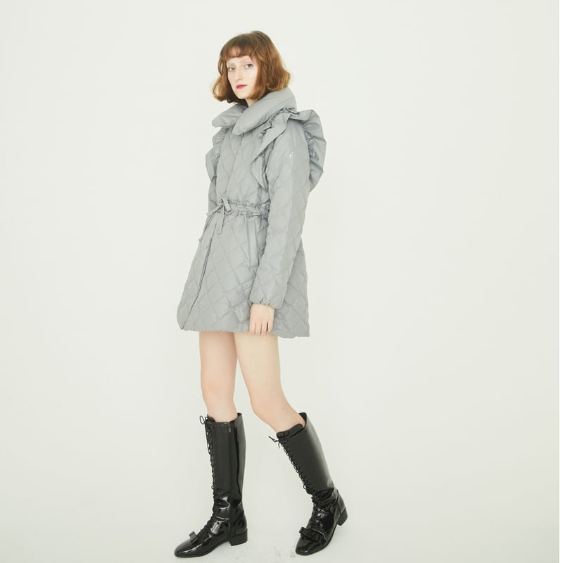 é zipper quilting long down coat gray | épine é zipper quilting long down coat gray | épine