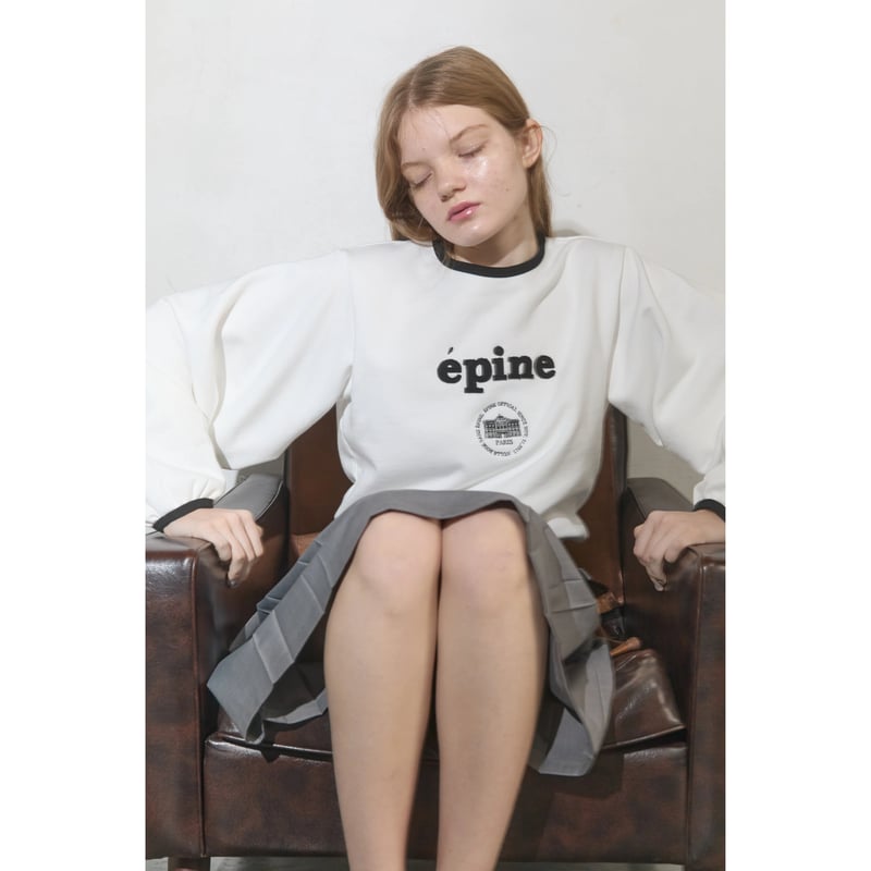 エピヌ　épine piping volume logo sweat グレー エピヌépine piping volume logo sweat グレー