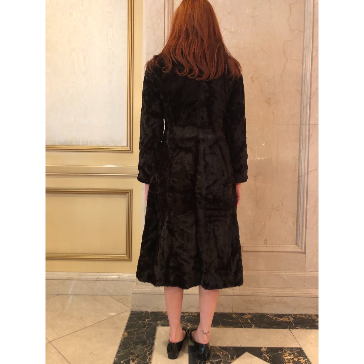long fur coat bitter brown | épine long fur coat bitter brown | épine