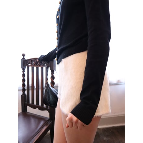high-waist mohair short pants ivory
