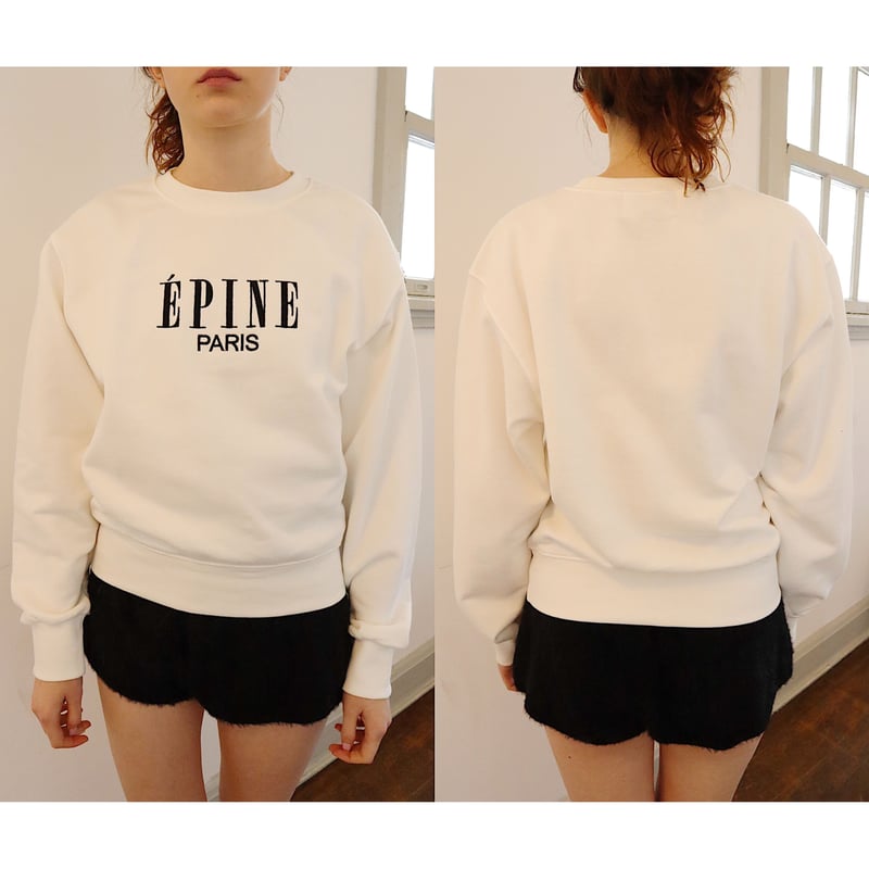 ÉPINE PARIS embroidery sweat white×black | épine