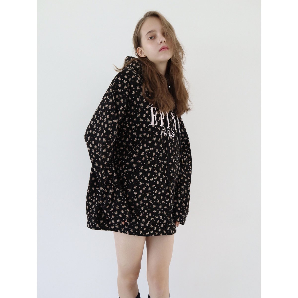 ÉPINE PARIS hoodie flower black | épine