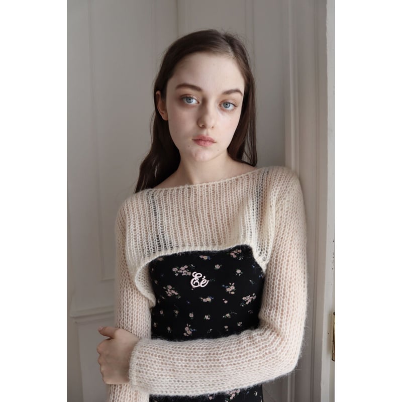 epine cropped mohair see-through knit