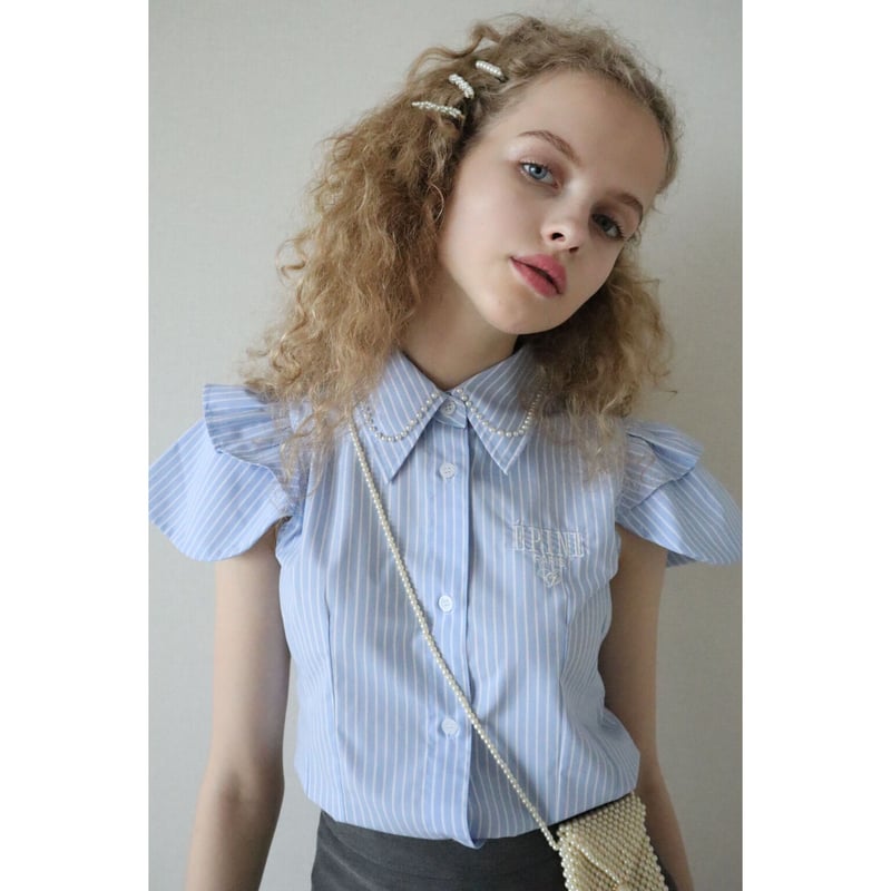 ÉPINE PARIS pearl blouse blue stripe | épine