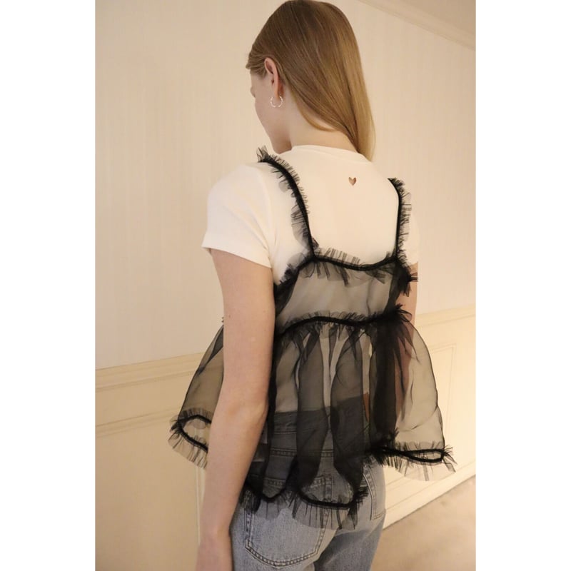 frill organdy bustier black | épine