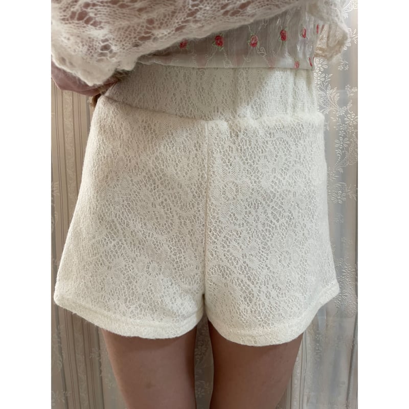 knit lace short pants | épine
