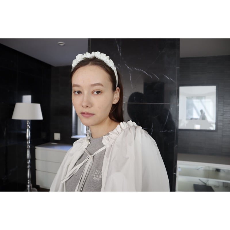 gather ribbon volume sleeve blouse white | épine