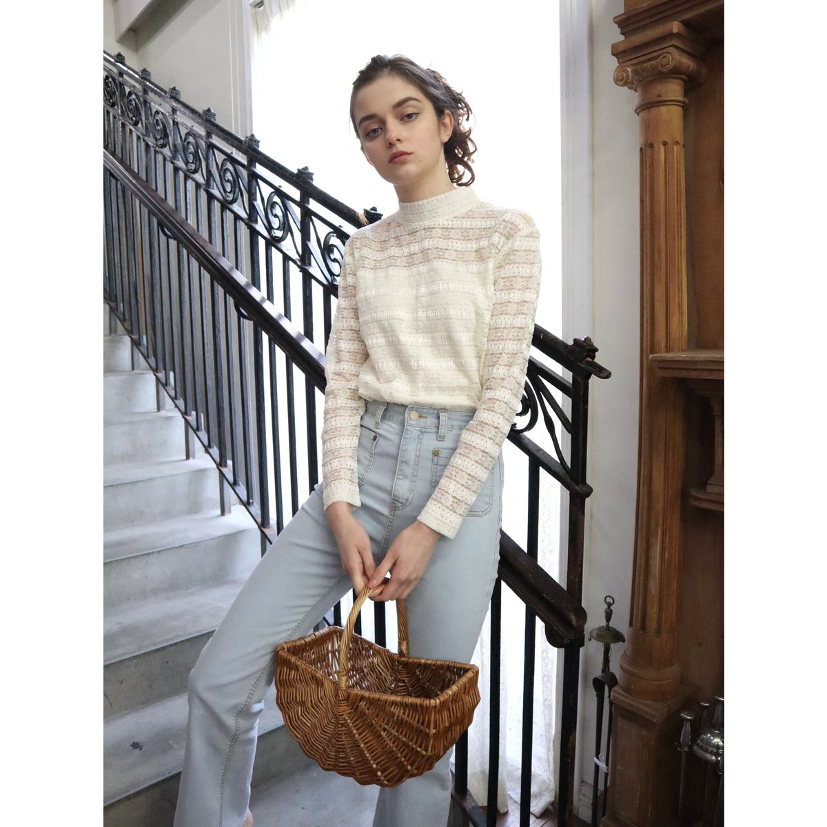 シャツ/ブラウス(長袖/七分) epine  classical high neck lace blouse classical high neck lace blouse | épine