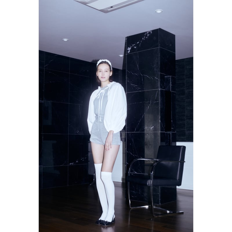 gather ribbon volume sleeve blouse white | épine