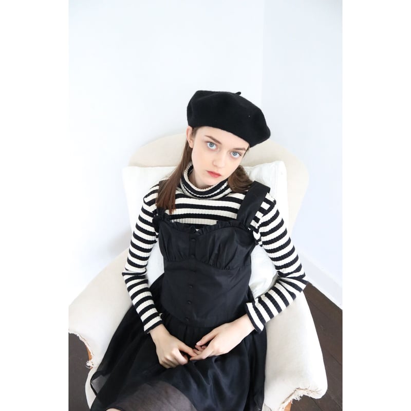 corset sheer skirt onepiece black | épine corset sheer skirt onepiece black | épine